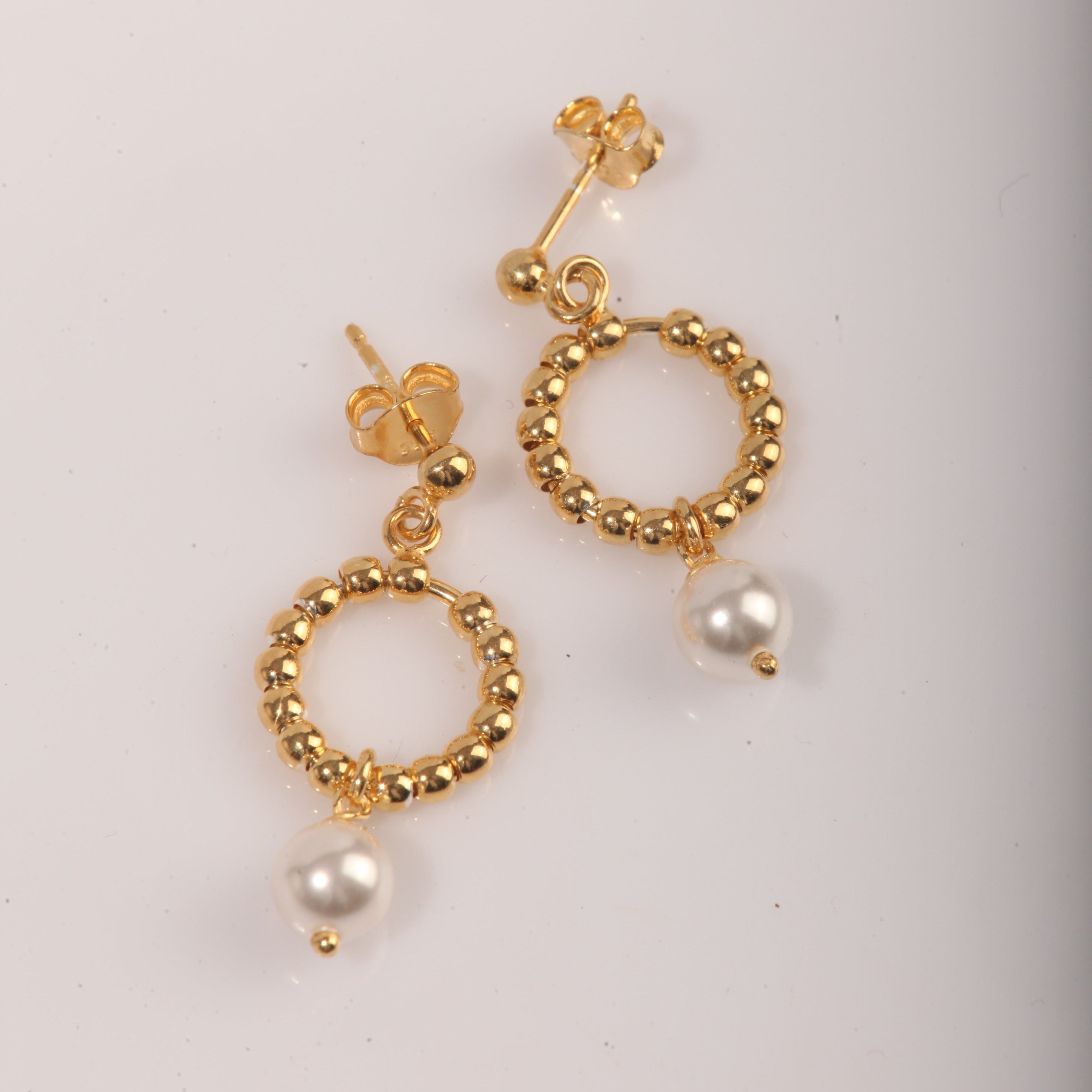 14k gold plated teardrop pearl earrings | Ambrosia gold – Liberty in Love